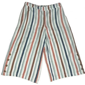 A.N.A Striped Wide Leg Capri Cropped Linen Pants Size Petite Large